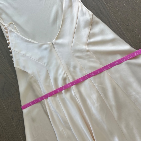 Reformation ROY Satin Wedding Dress Halter Gown - Fior Di Latte - with tags - 6 - Picture 12 of 14